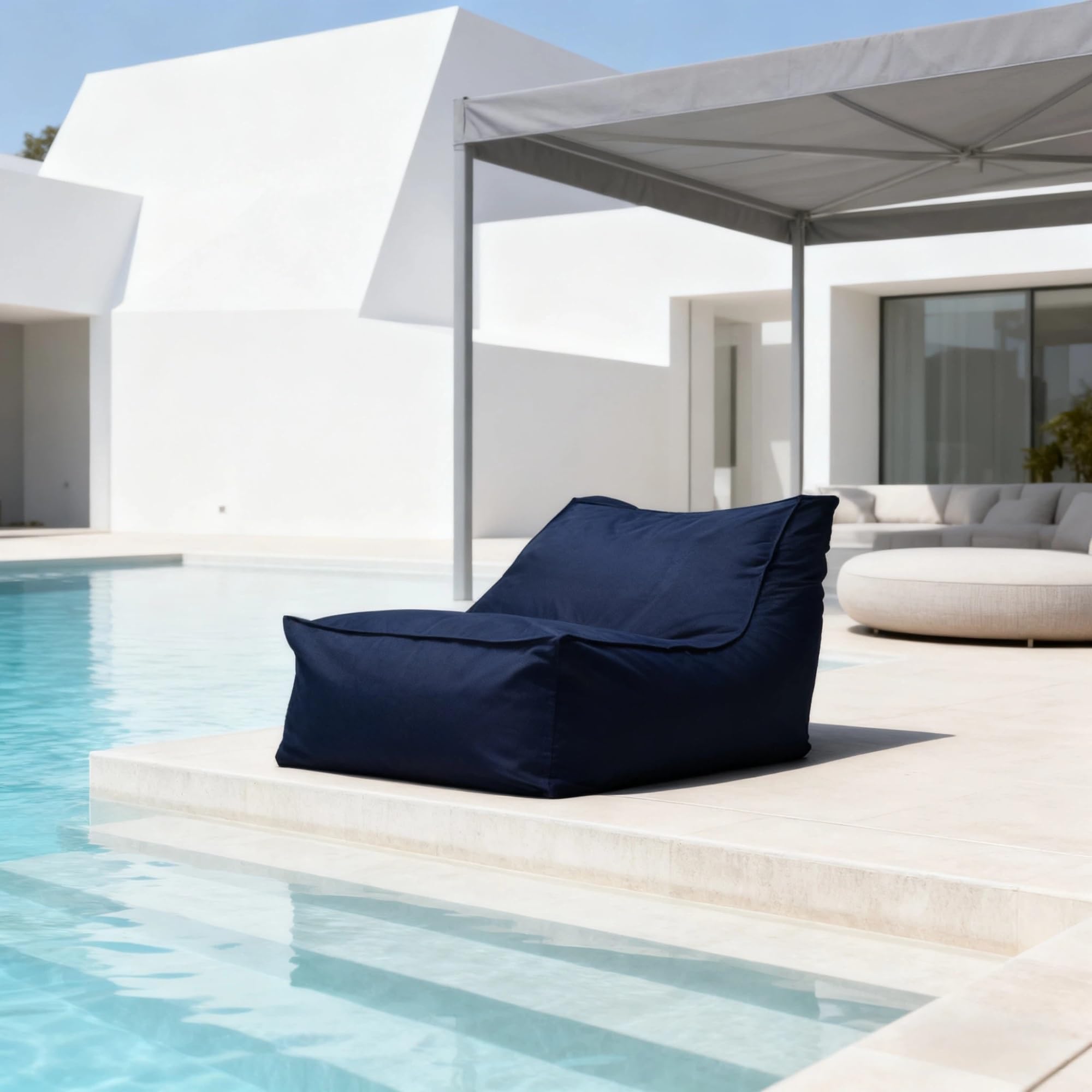 SXBCyan Housse de Pouf Chaises (sans Remplissage) Imperméable Pouf Exterieur pour Adultes Oxford Chaise Longue de Plage Jardin Plage Camp Pouf Canapé Lit Puff Salon (Dark Gray)