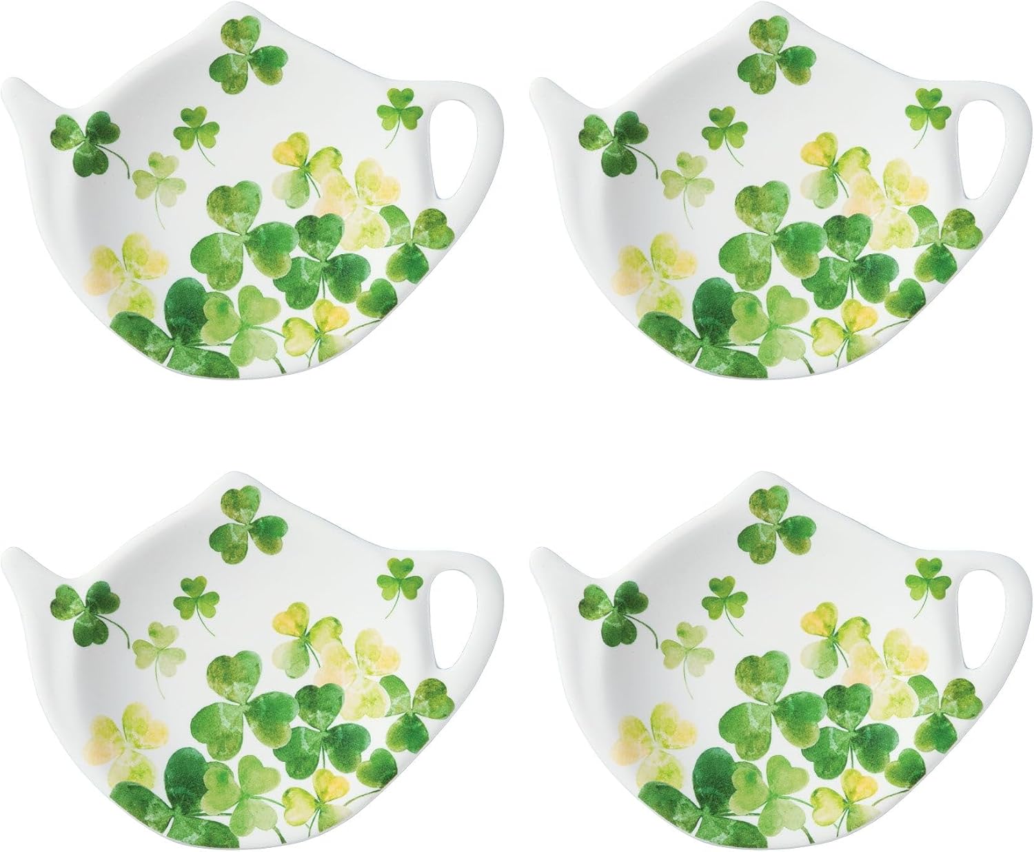 Supreme Housewares Love Hearts Tea Bag Holders, Teapot Shaped Tea Bag Coasters Spoon Rests Saucer Seasoning Dish Set, Valentine's Day Decorations, Red, 4 x 3 Inch, Set of 4