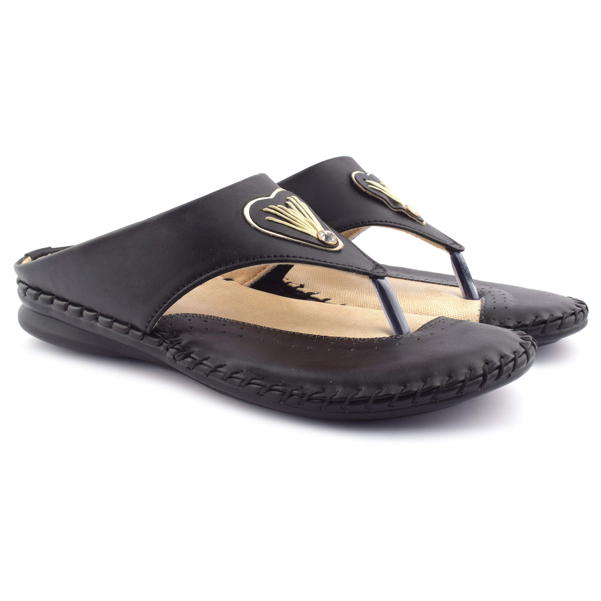 Denill Latest Collection Comfortable Womens Synthetic Slippers Flip Flop Black - 6 UK (B07G98657J) Amazon Price History, Amazon Price Tracker
