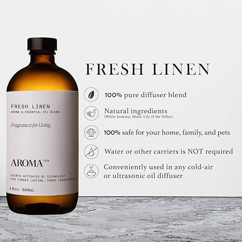 Miniatura 5 de AromaTech Fresh Linen para difusores de aroma de aceite de aroma, 16.9fl oz