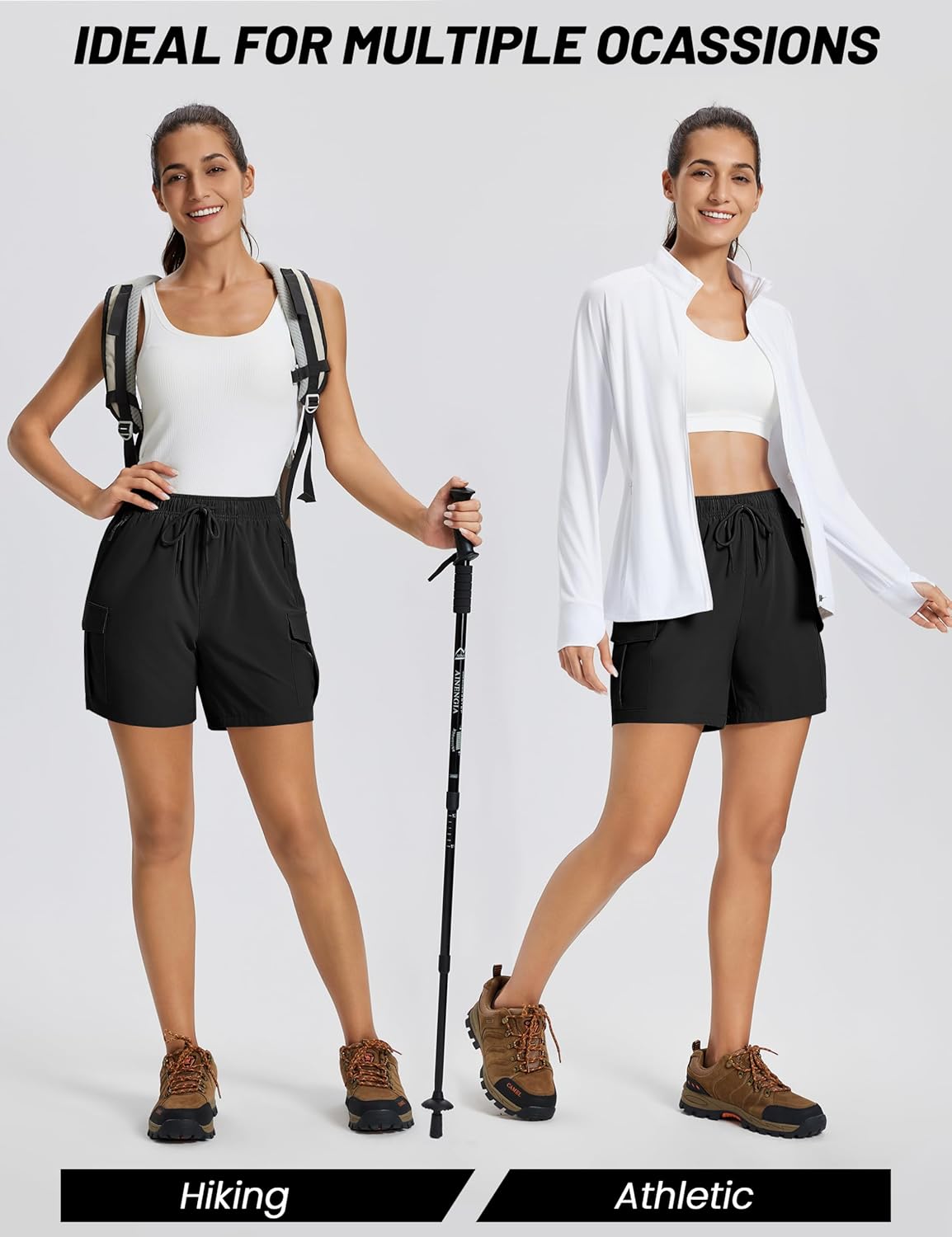 MAGCOMSEN Women's 5'' Hiking Cargo Shorts UPF 50 Quick Dry Lightweight Athletic Golf Outdoor Summer with Zipper Pockets - Image 6