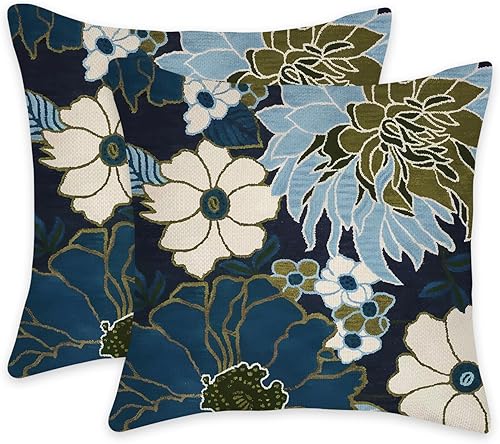 eshabear Juego de 2 fundas de almohada decorativas de 18 x 18 pulgadas, decoración del hogar para sala de estar, cama, sofá, porche (18 x 18