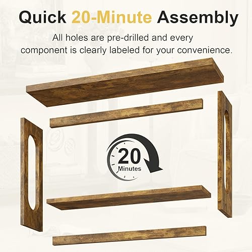 Miniatura 9 de Mesa consola estilo granja, mesa de consola vintage de madera de 55 pulgadas, mesas estrechas para sofá, mesas de pasillo para entrada, sala de