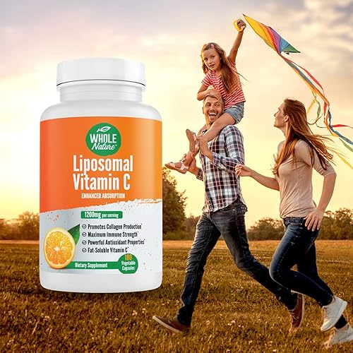 Miniatura 5 de Píldoras de suplemento de vitamina C liposomal de 1200 mg - Alta absorción 180 cápsulas veganas soluble en grasa VIT C, sistema inmunológico de