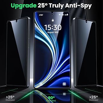 WSKEN for Samsung Galaxy S25 Ultra Screen Protector - [Auto Dust Removal] 25°Privacy Anti Glare Anti Reflection Full Coverage 9H Tempered Glass,Bubble Free,Anti Fingerprint,Anti Scratch,2 Pack
