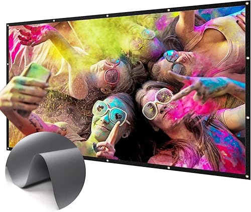 NIERBO Pantalla de proyector de 200 pulgadas, luz ambiental de metal, rechaza 2.4 ganancia 3D, pantalla de películas 169 para cine en casa, patio,