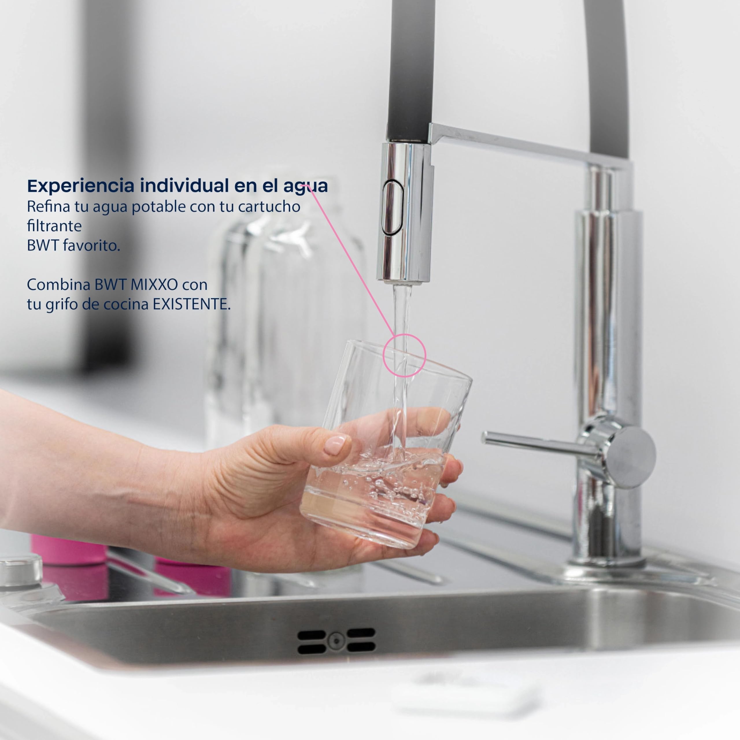 BWT MIXXO Starter Kit - Mineralizer, Filtro de agua bajo encimera para grifos de cocina existentes, Cartucho filtrante Mineralizer para el óptimo agua