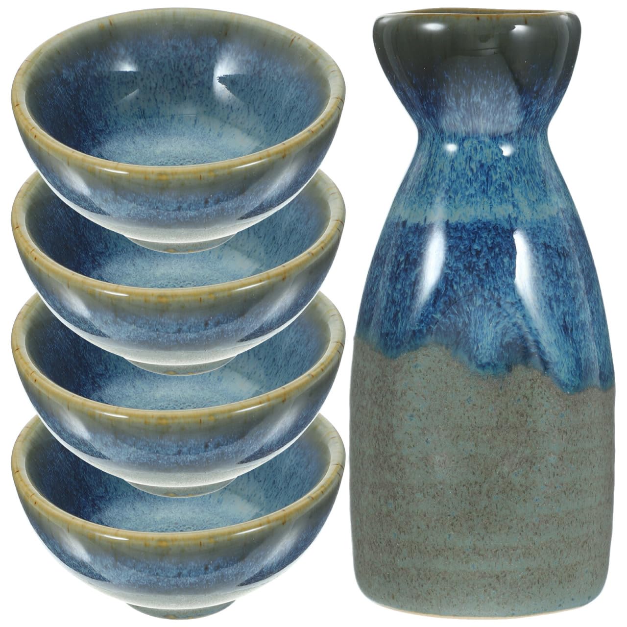 Juego de sake japonés de cerámica elegante con tetera de 130ml y tazas