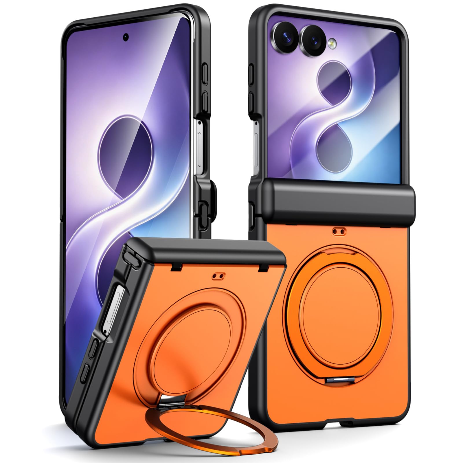 Magnetyczne etui do Samsung Galaxy Z Flip 8, obrotowa metalowa podstawka