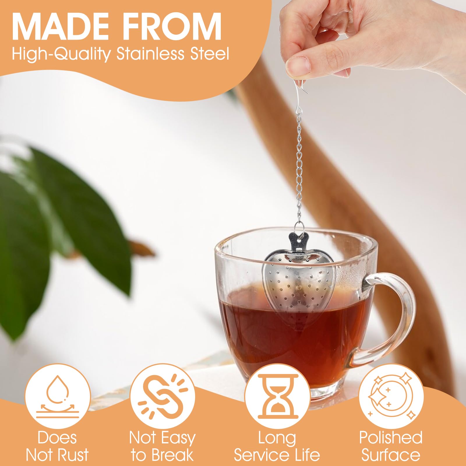 40 Stück Edelstahl-Tee-Ei, Tee-Ei, Premium-Tee-Filter, Tee-Intervall-Diffusor mit verlängertem Kettenhaken zum Aufbrühen von losem Tee, Gewürzen und Gewürzen