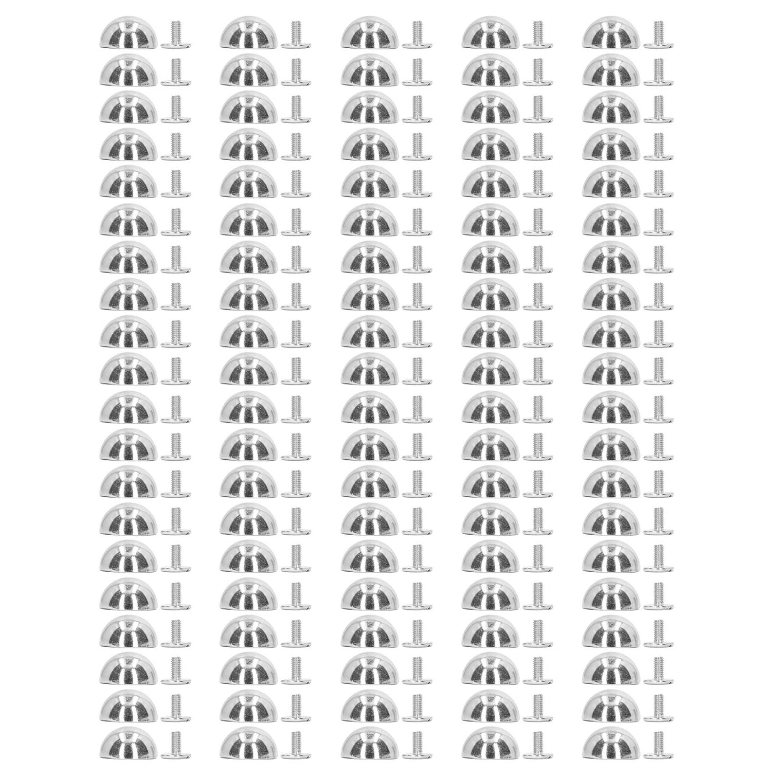 100 Stücke Rundkopfnieten, 15 MM Doppelkappennieten Aus Galvanisiertem Legierungsmaterial, Geeignet Zum Heimwerken, Dekorieren Von Punk Kleidung, Schuhen, Taschen, Haustierhalsbändern(Silber)