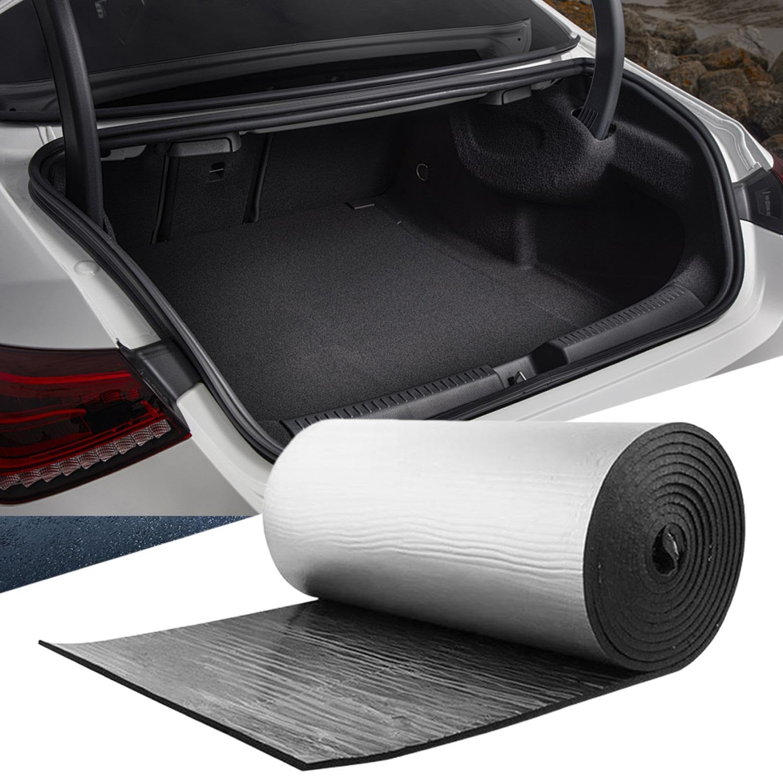 Material Aislante Acústico para Coche Rollo 200x50cm Antivibración | Revestimiento Insulador para Audio de Coche en Invierno y Verano