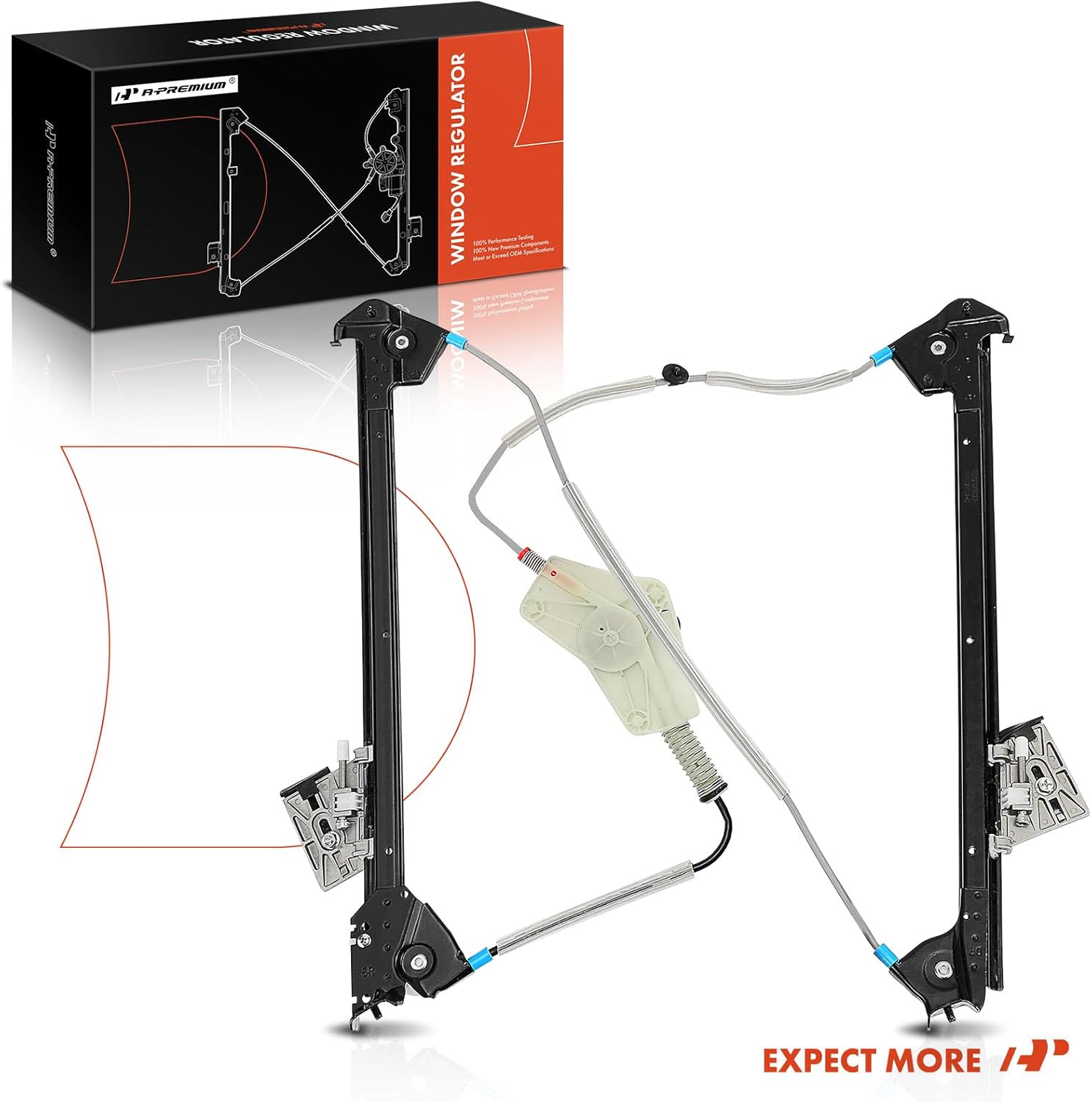 A-Premium Power Window Regulator Compatible with Porsche 911 Boxster Cayman 2006-2012 Front Right Passenger Side