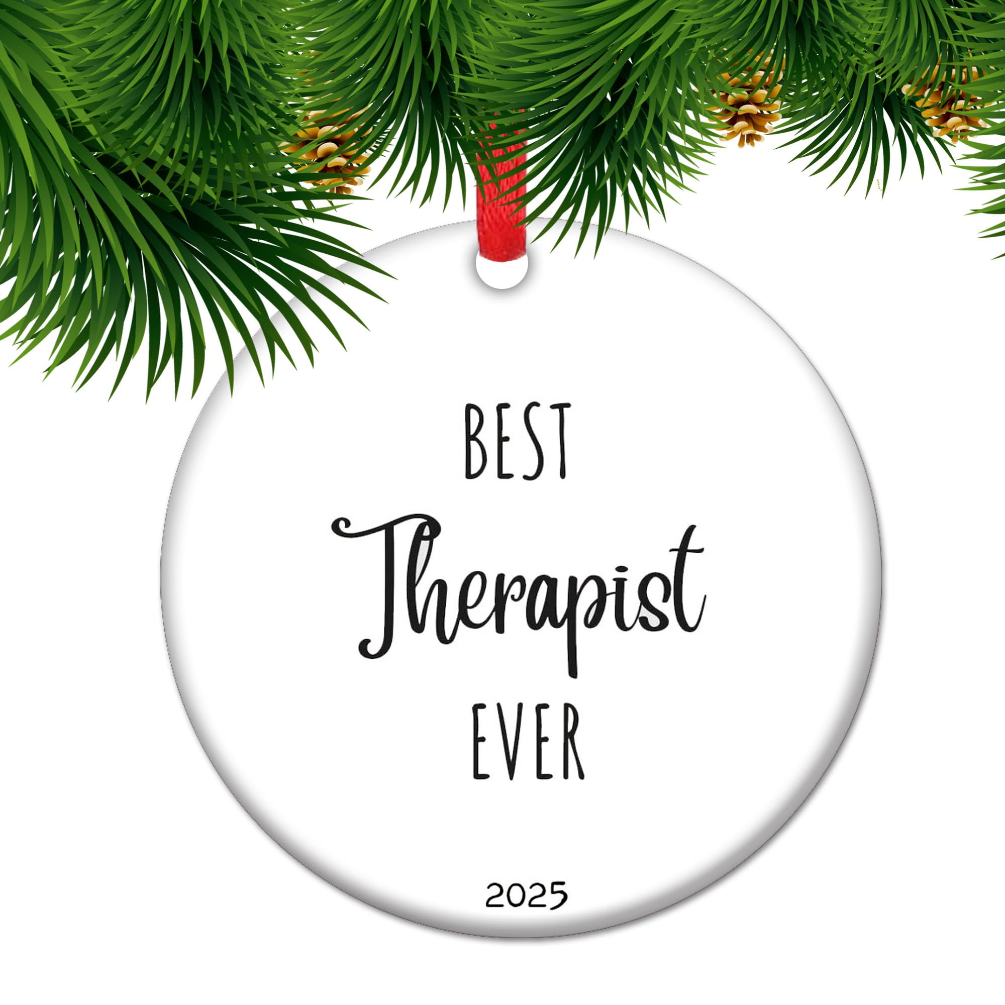 2025 'Best Therapist Ever' Ornament: Ideal Appreciation Gift for Mental Health Professionals