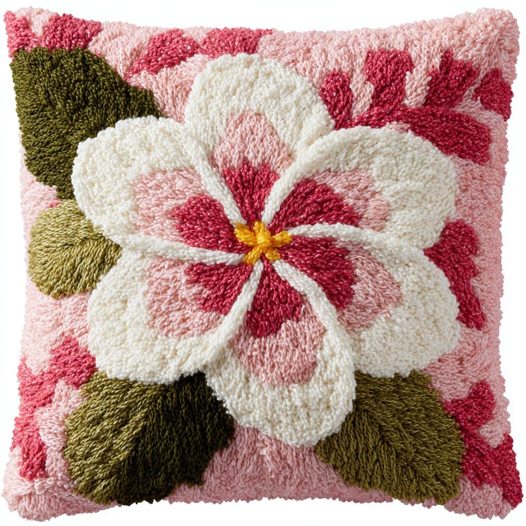 WallustrioaW Latch Hook Cushion Kits,Frangipani