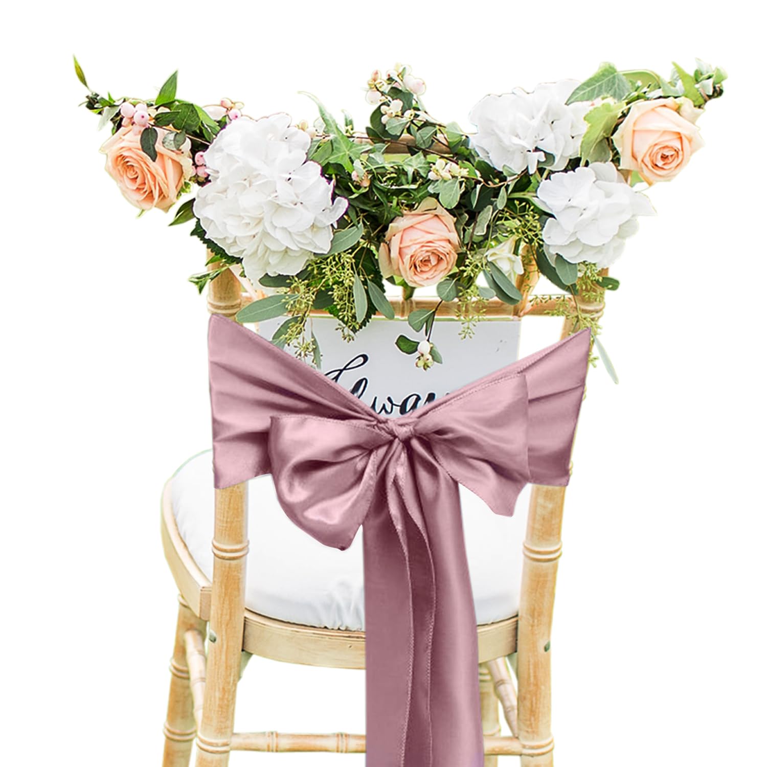 Trimming Shop 50 bandas de satén para sillas, bandas decorativas para sillas de fiesta, lazos más anchos y completos, lazos para sillas para bodas, fiestas de cumpleaños, Navidad, eventos, decoración,