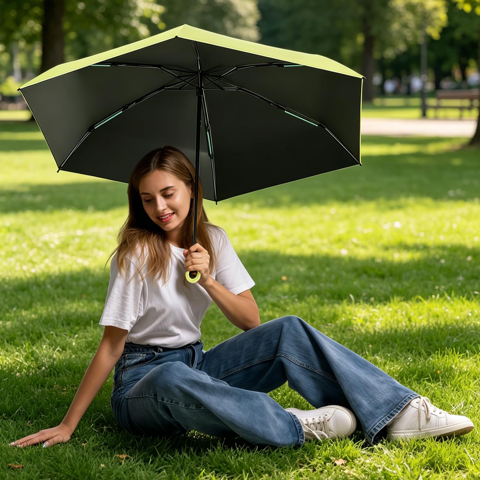 Ombrello Mini Compatto Tascabile – Anti UV per Pioggia e Sole, Ombrello da Viaggio Portatile, Piccolo Impermeabile per Donna Unisex