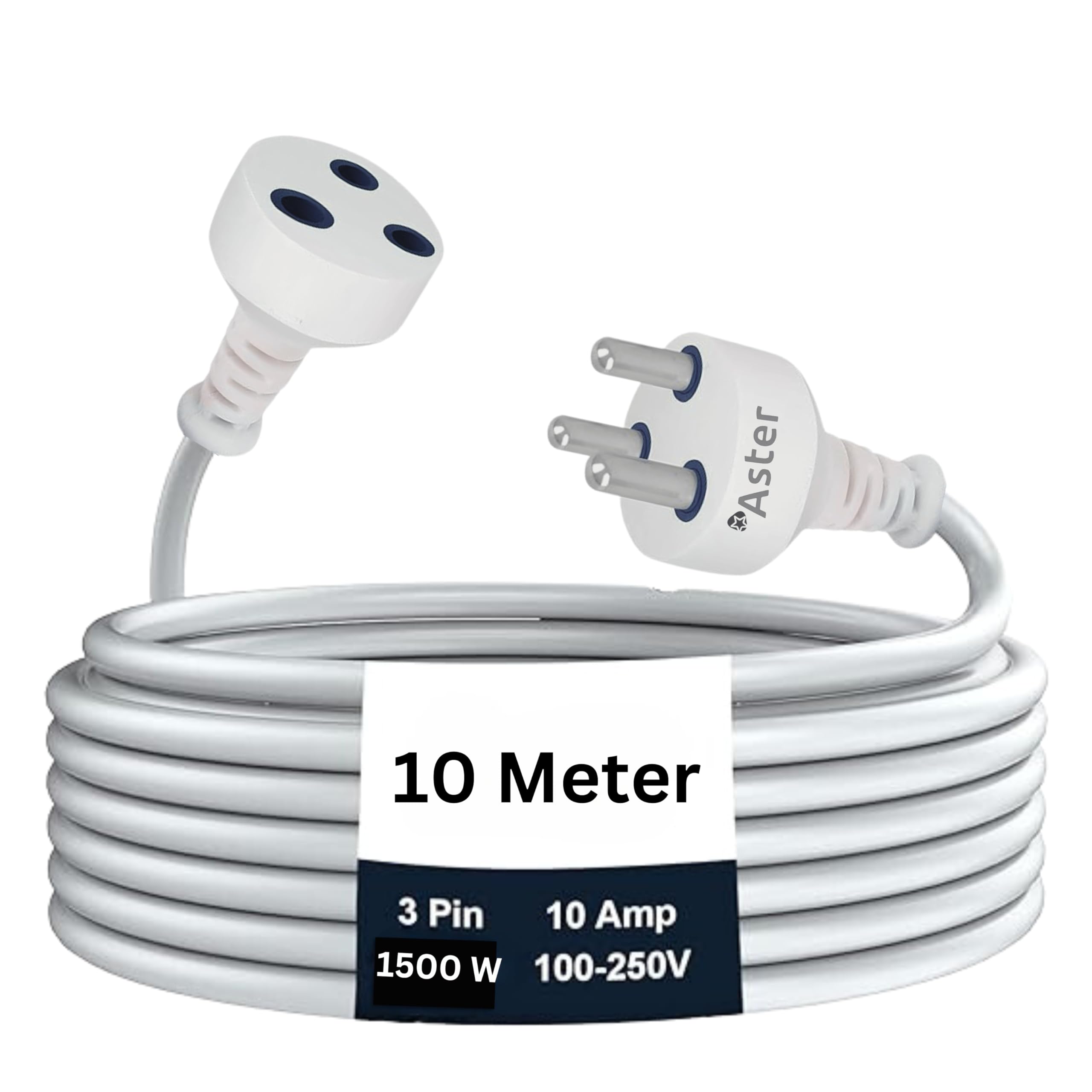 Aster Single Outlet Socket Extension Board - 10A Expandable Electric Extension with 10M Heavy Duty Long Wire Cord for Indoor Outdoor Use (White) (B0D2LJHDKM) Amazon Price History, Amazon Price Tracker
