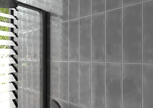 Miniatura 5 de M S International Urbano Graphite - Azulejo de cerámica brillante para baño, cocina, pared de acento y pared de ducha, muestra