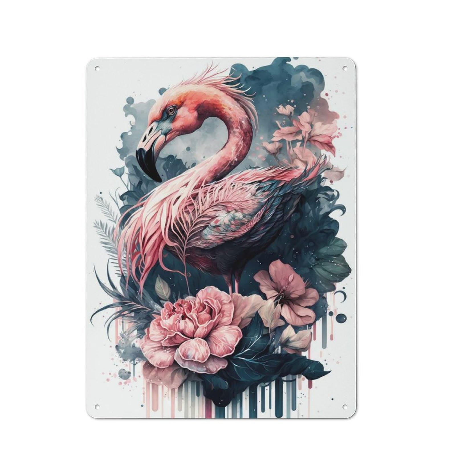 Junmoney Flamingo Lovely Retro Metal Sign 40X30cm Featuring For Bar Or Restaurant, For Bar Decor Enthusiasts