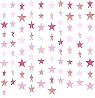 Vista 33 de Guirnalda de estrellas de papel con purpurina, 130 pies de largo, decoración colgante para graduación de clase de 2022, felicitaciones, graduación