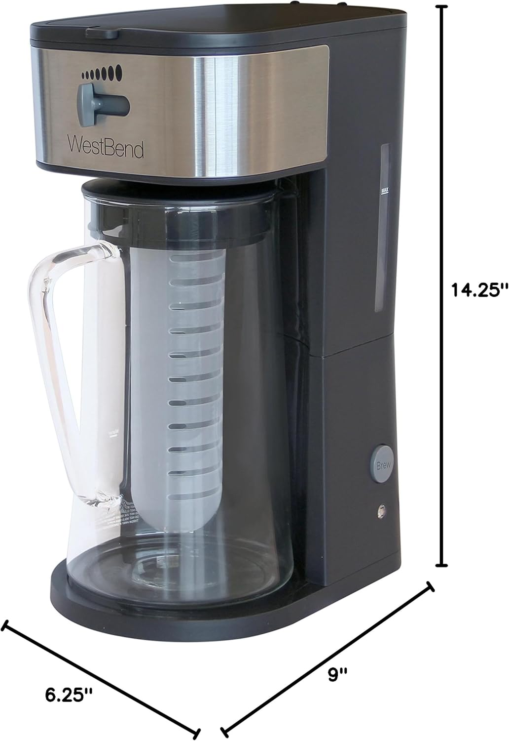 Dimensions of West Bend IT500 Iced Tea and Coffee Maker
