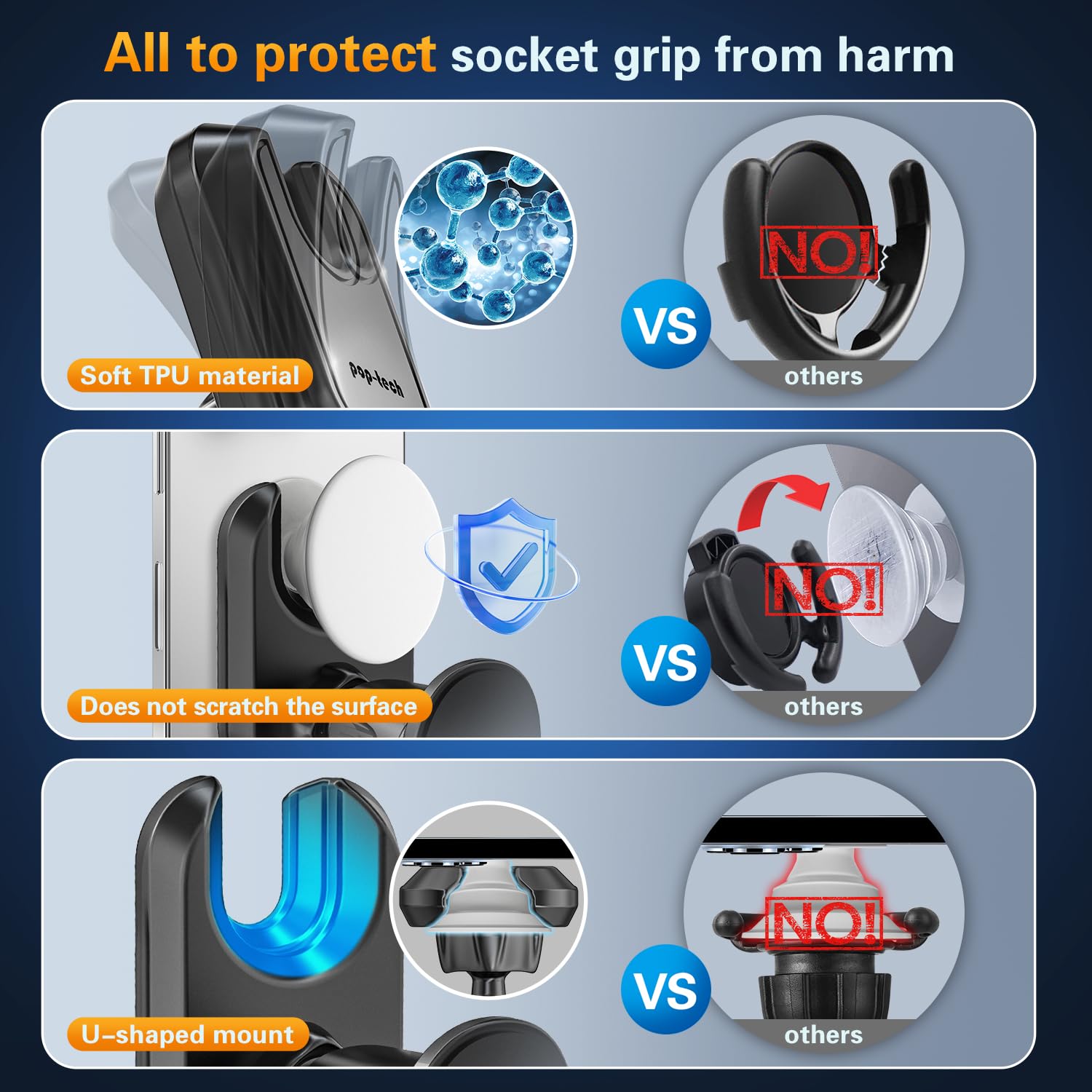 pop-tech Soporte de teléfono para rejilla de ventilación de coche para agarre de enchufe, soporte para teléfono compatible con cartera Magsafe negro y soporte para tarjetas Samsung iPhone 16, soporte