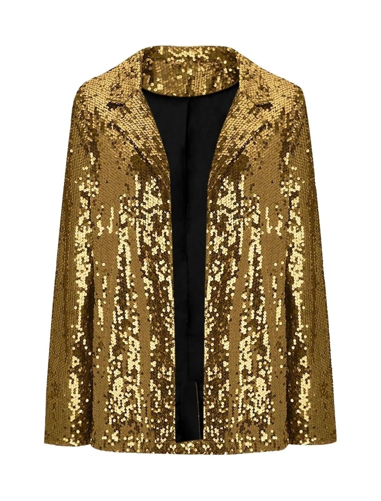 Cekinowa kurtka damska Brokat Jacket Karnawał Cekin Jacket Bolero Świąteczna Retro Długi rękaw Bomber Jacket Noworoczny Strój Rave Coat Casual Modna Impreza Otwarta Kurtka Kardigan
