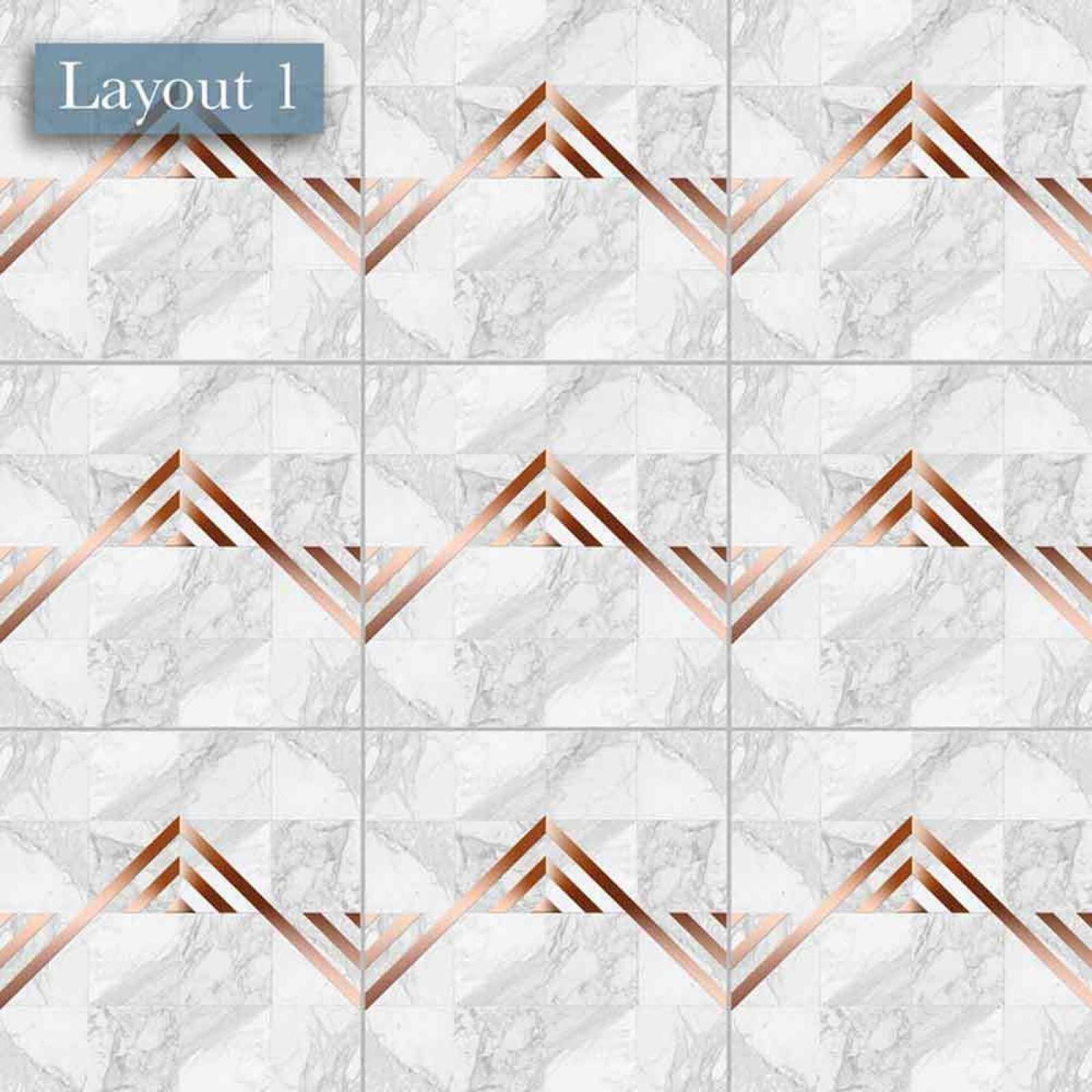 Piastrelle Adesive Cucina Bianco Marrone Triangolo Linea Pavimento pvc Adesivo Mobili Decorazioni Piastrelle Adesive Bagno Impermeabile Resistenza all'olio Mattonelle Adesive