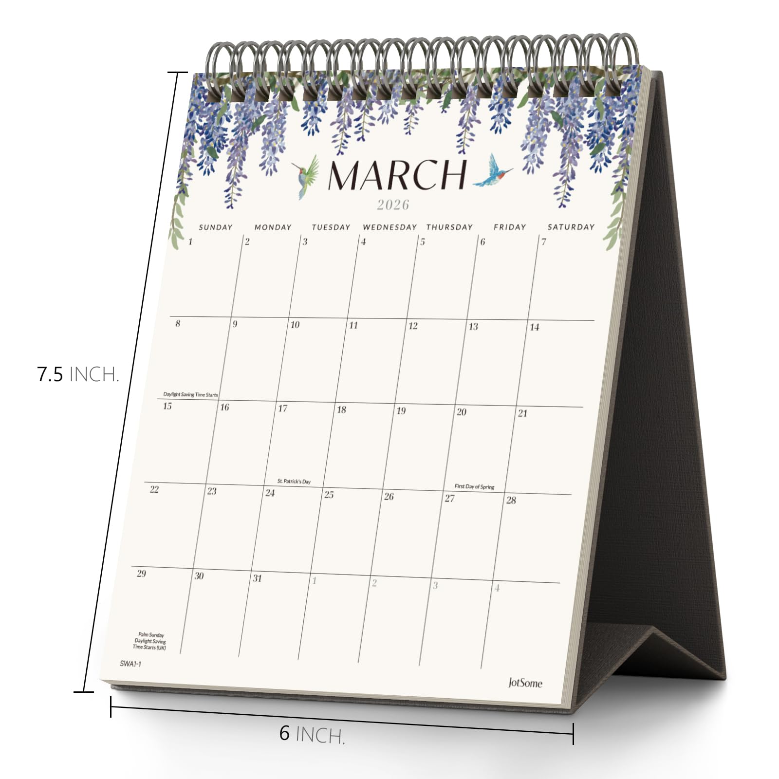 Jotsome Calendario da tavolo 2026-2027, calendario in piedi 15,2 x 19,1 cm | Calendario da oggi a giugno 2027, design estetico da tavolo con lista delle cose da fare, regalo per le vacanze