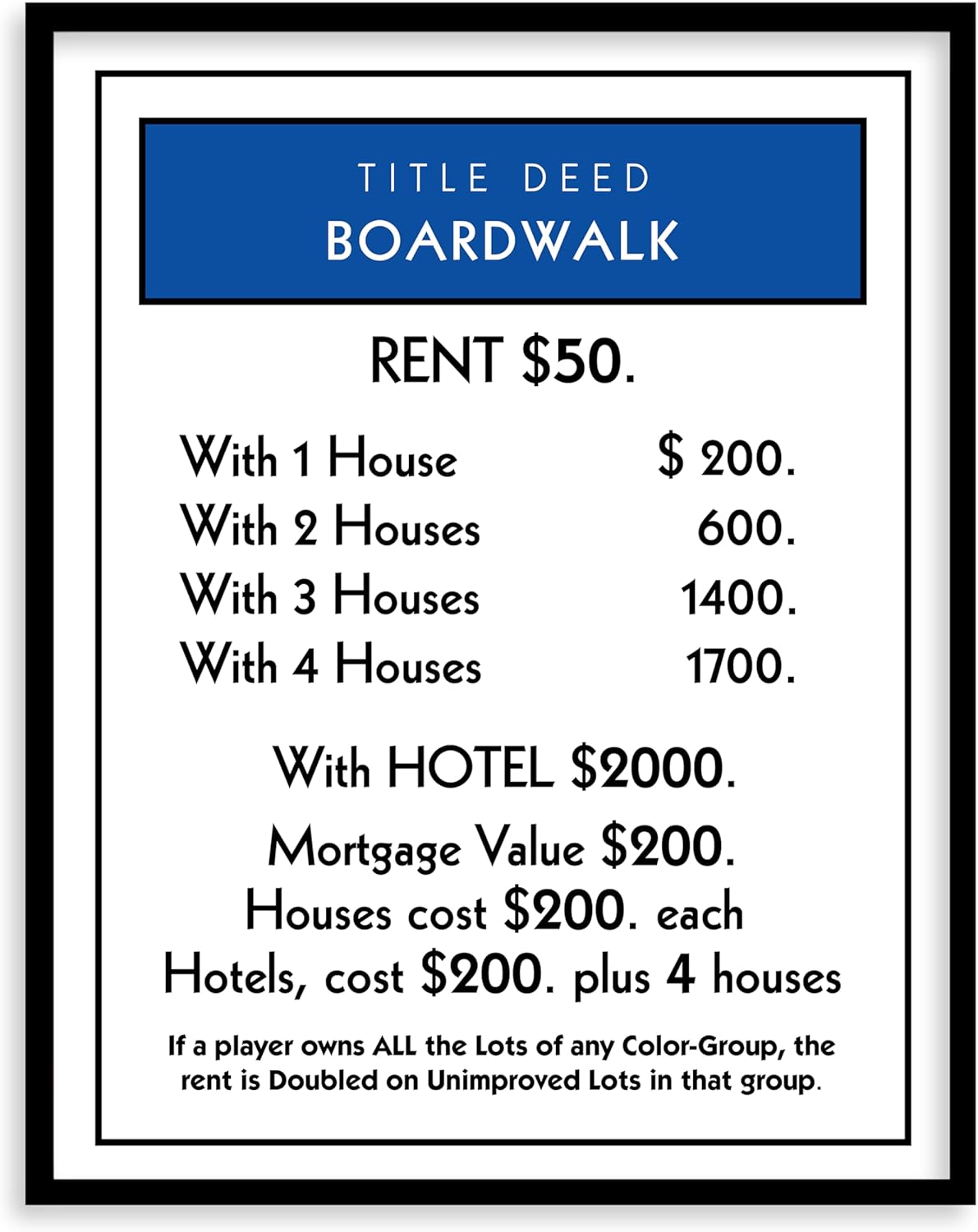 Monopoly Poster Wall Art - Retro Modern Board Game Wall Decor, Premium Giclee Fine Art Print, Eclectic Collage Aesthetic,Game Room Home Decor, Ready to Frame
