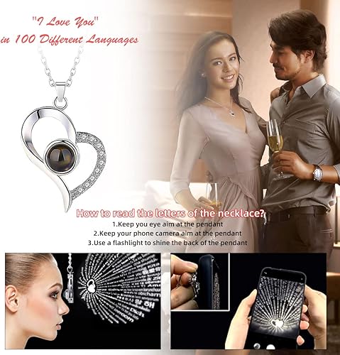 Miniatura 2 de Joyero de flores eternas con collar de 100 idiomas para mujer en el día de la madre aniversario día de San Valentín cumpleaños