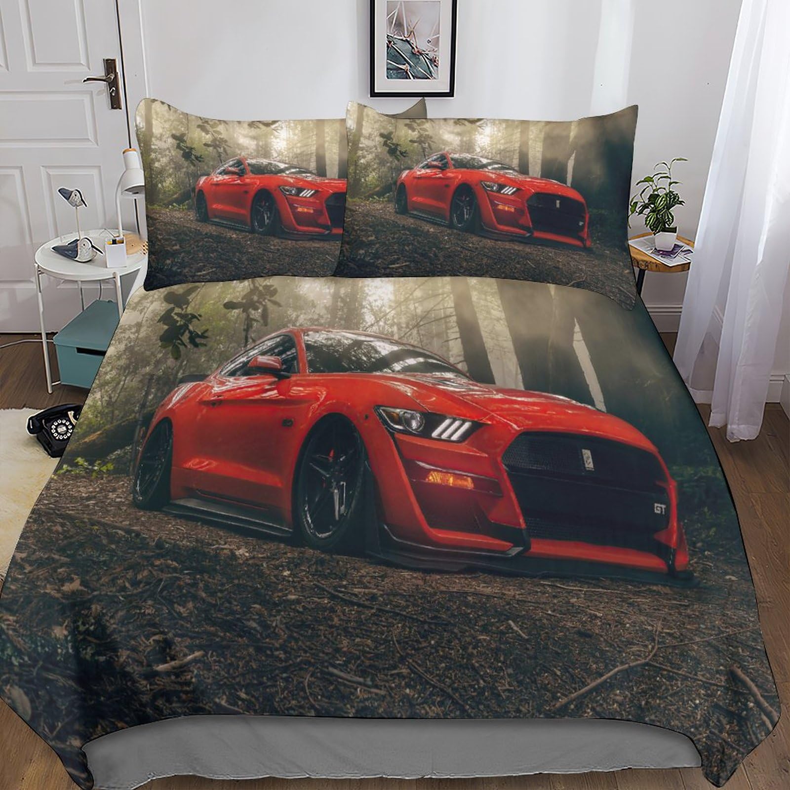 Ensemble de literie voiture 3D avec housse de couette en microfibre King