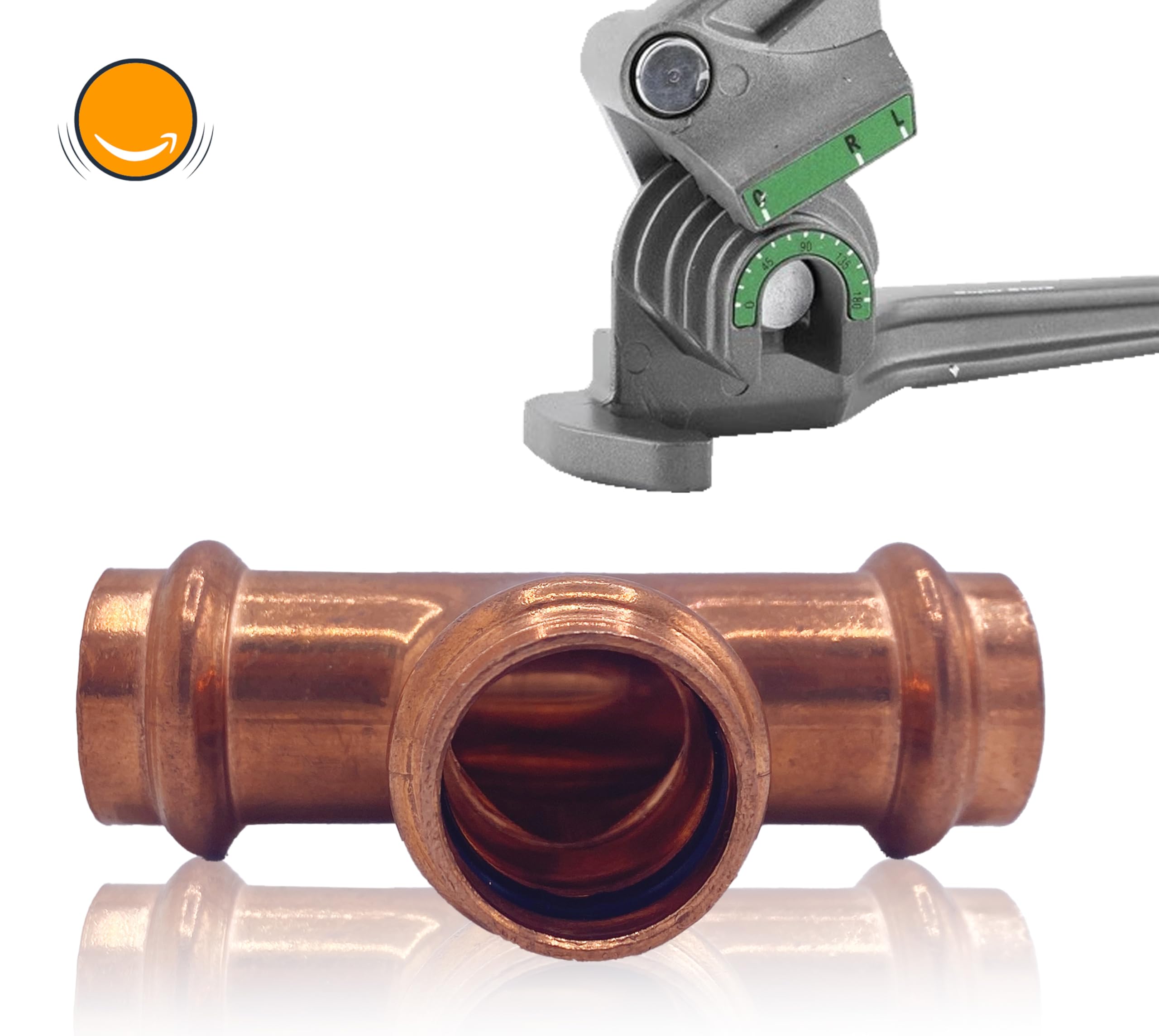 Amazinnov - Miedź zaciskana złączka rurowa miedziana, złącze hydrauliczne (ØFFF16, Te, 10, Ogrzewanie)