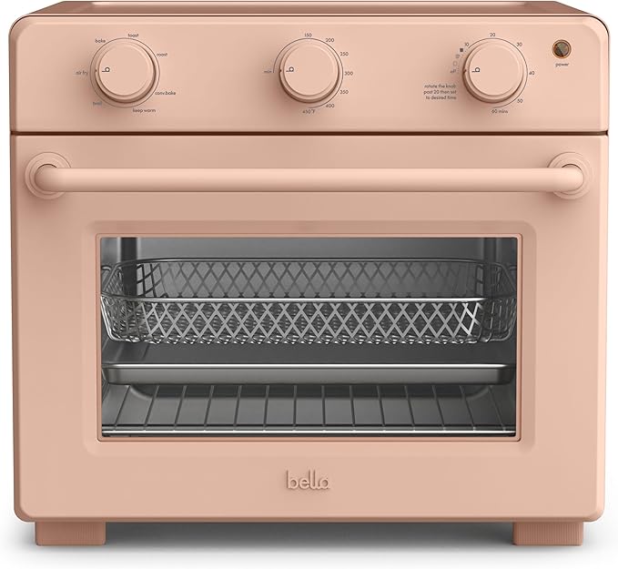 bella Blossom air fry toaster oven with glass door and trays
