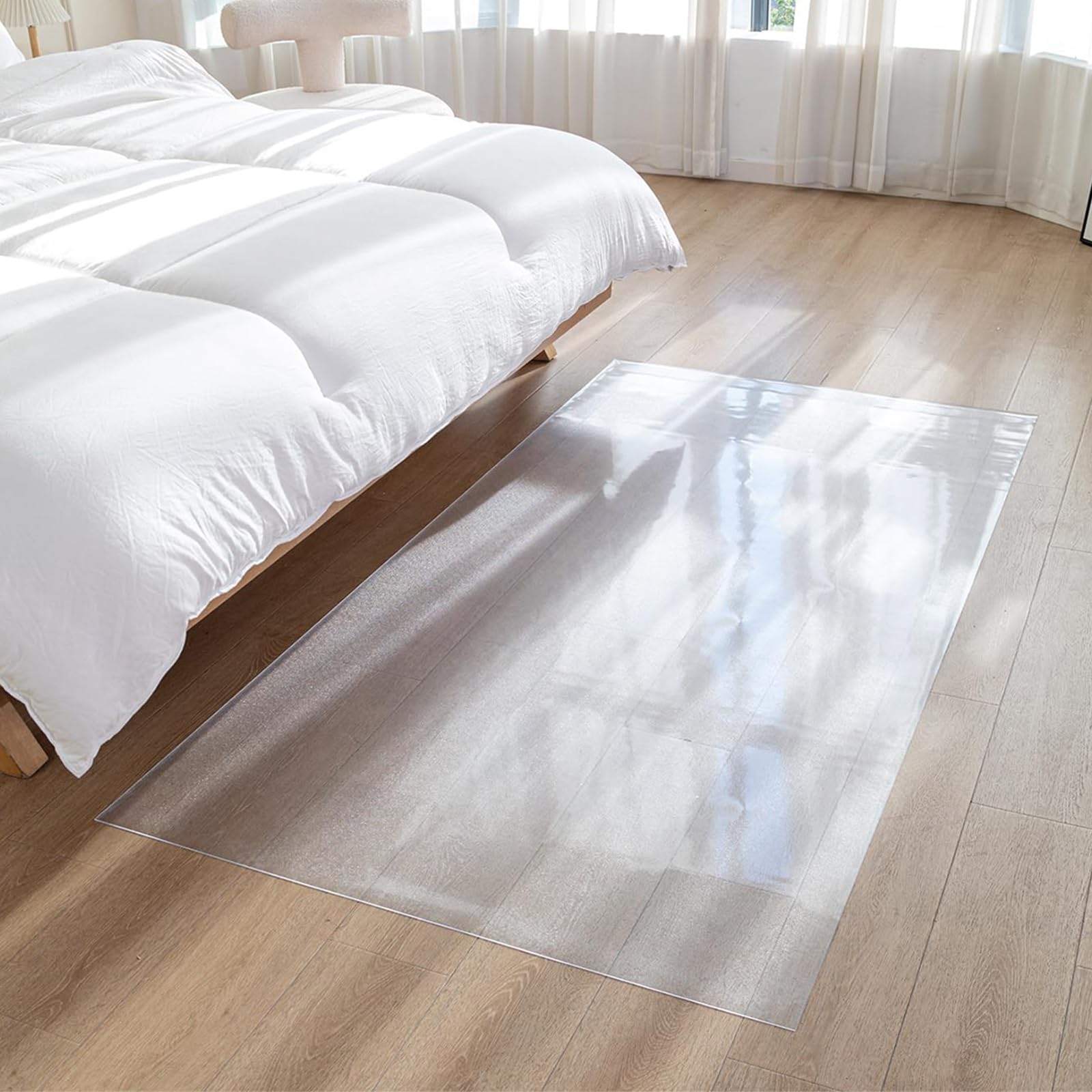 Tapis Transparent pour Protection de sols durs, Antidérapant Tapis de Protection de Sol pour la Maison et Le Bure, Imperméable Rectangle PVC Ordinateur Tapis, épaisseur 2mm(70cm x 100cm)
