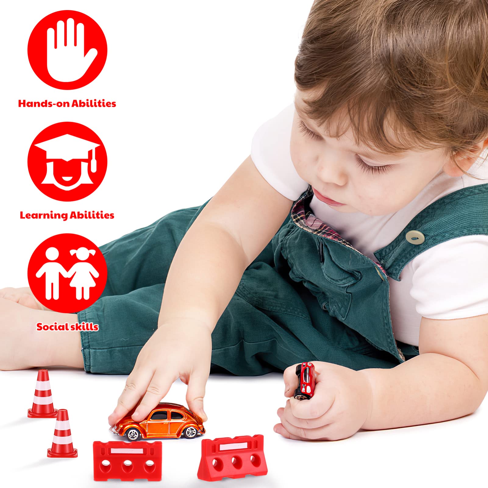 TOYANDONA Coda 24Pcs Miniature Traffic Cones Traffic Barricade Signs Toy - Image 4