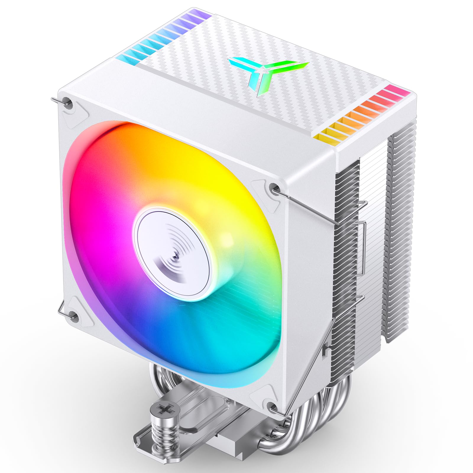 JonsboCR1400 EVO ARGB White CPU Cooler,ARGB Mute Series air Cooling, CPU Fan Height 130mm,92mm Fan Mini CPU Cooler,4 Copper Heat Pipes Air heatsink Tower Radiator, for AM5/AM4 Intel LGA1851/1700