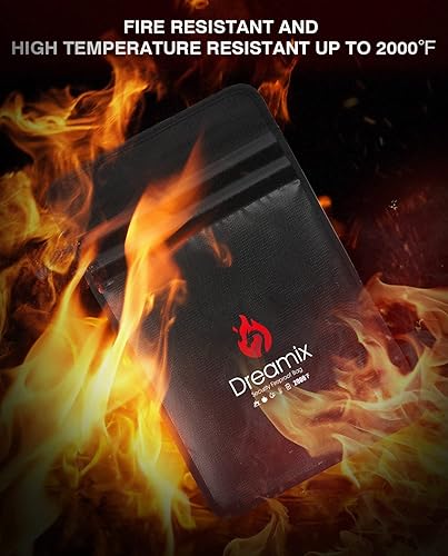 Miniatura 2 de Dreamix Bolsa de documentos ignífuga e impermeable, almacenamiento seguro, objetos de valor, joyería en efectivo, documentos legales, archivo