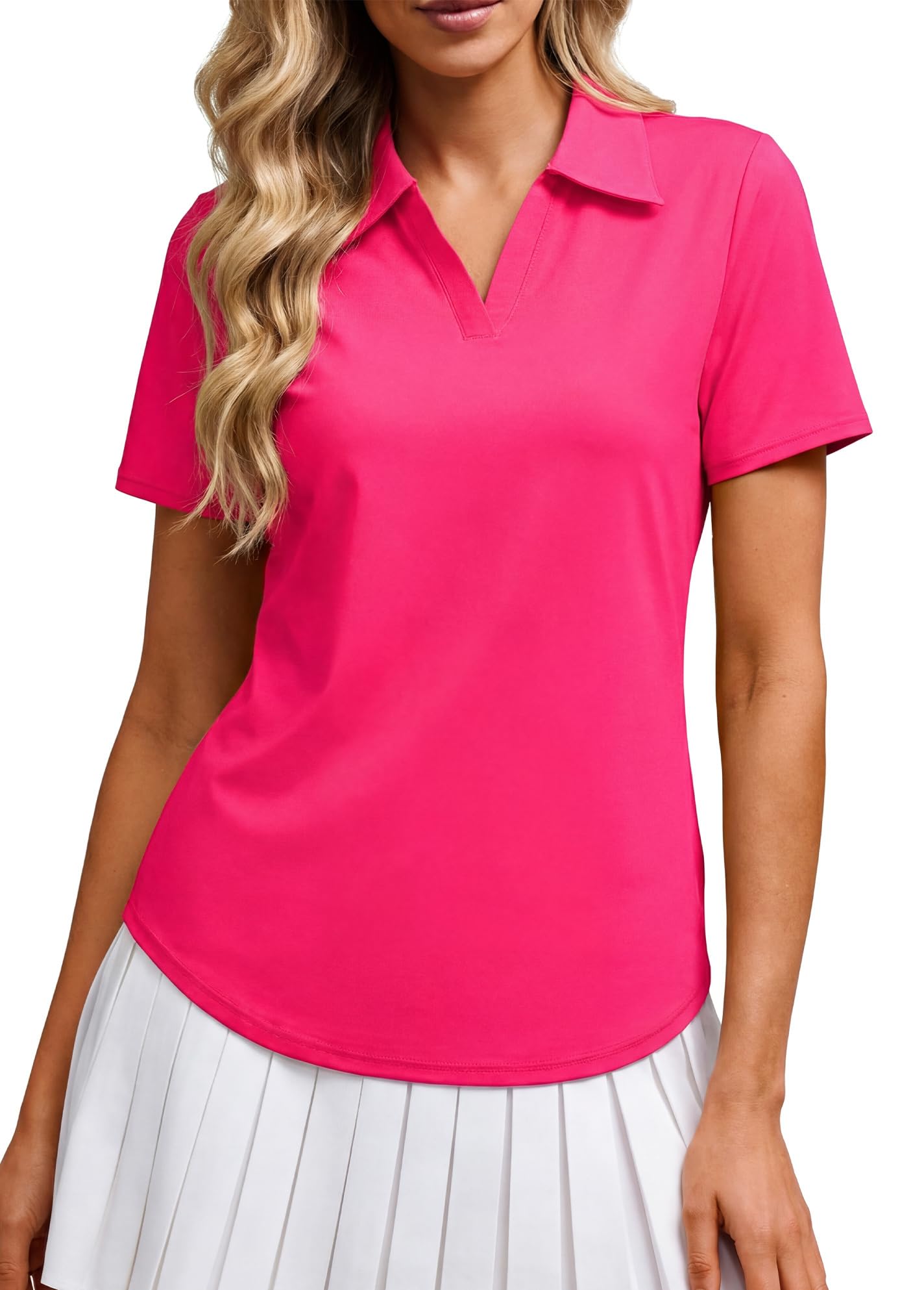 Alaroo Women's Golf Polo Shirts Short Sleeve Collared V Neck Tennis Golf Shirt Casual UPF 50+ Athletic Workout Tops — view 6