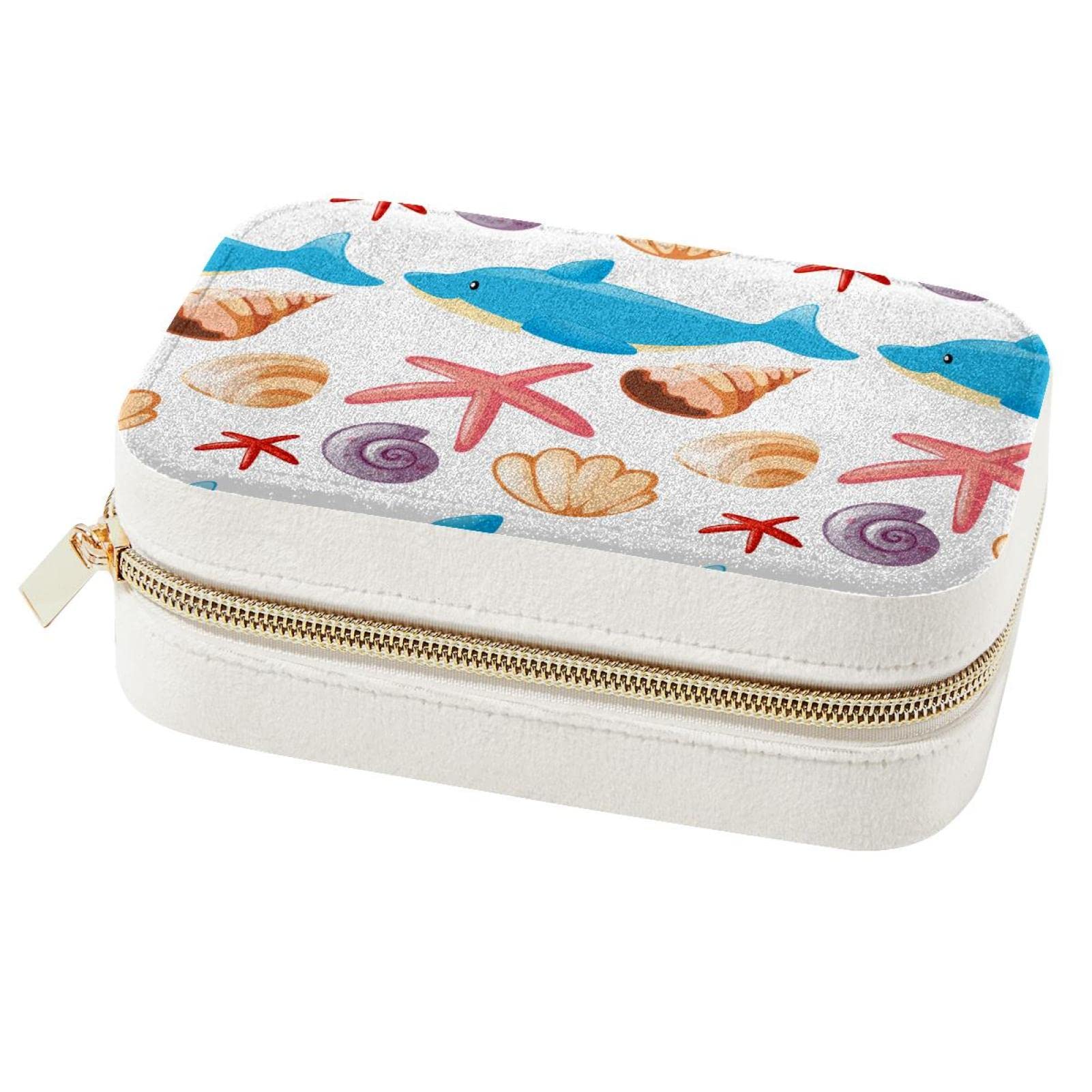 Boîte à bijoux portable de voyage dauphins pour le rangement des filles