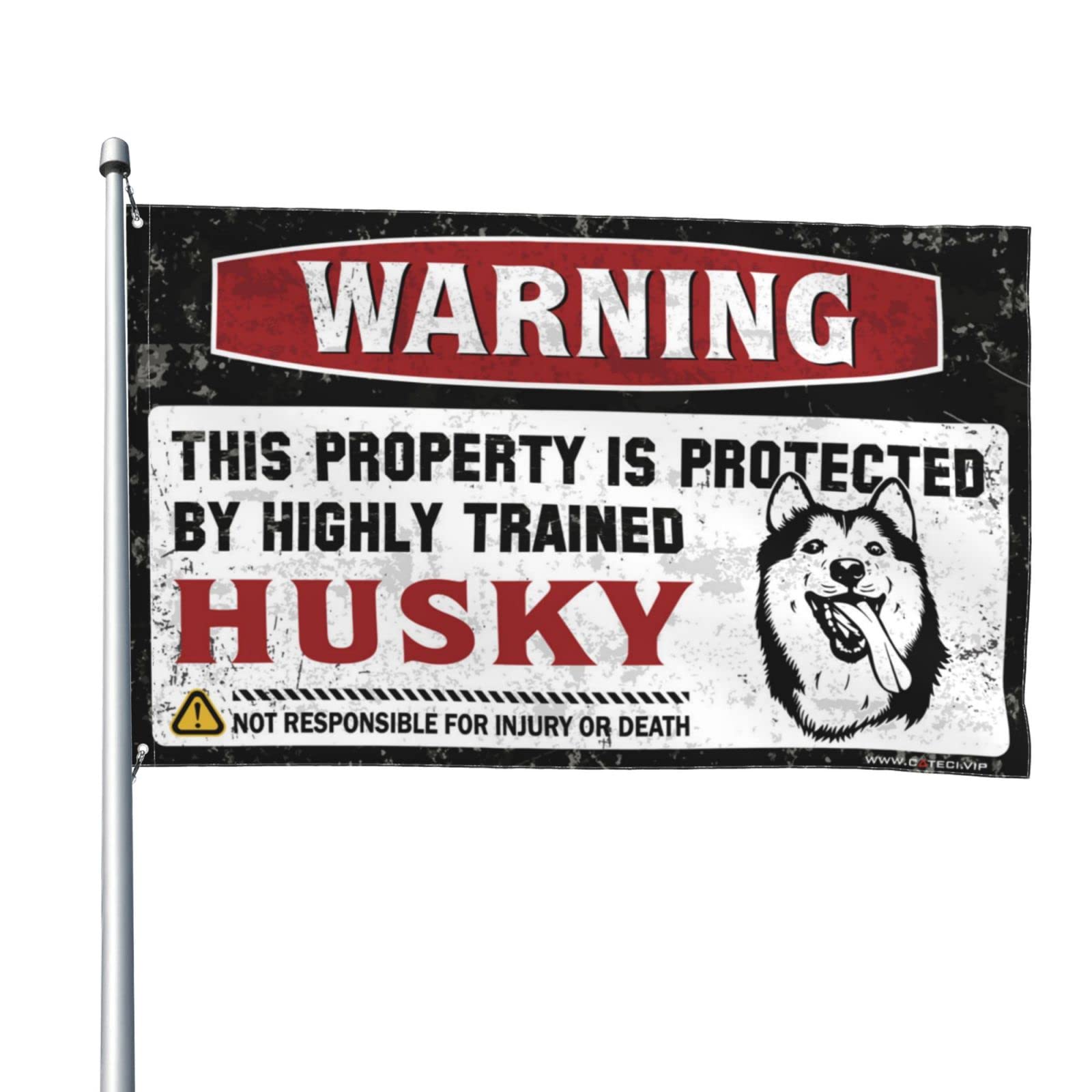 Drapeau Husky pour masquer un mur nu : déco garage et studio 152x244 - 8