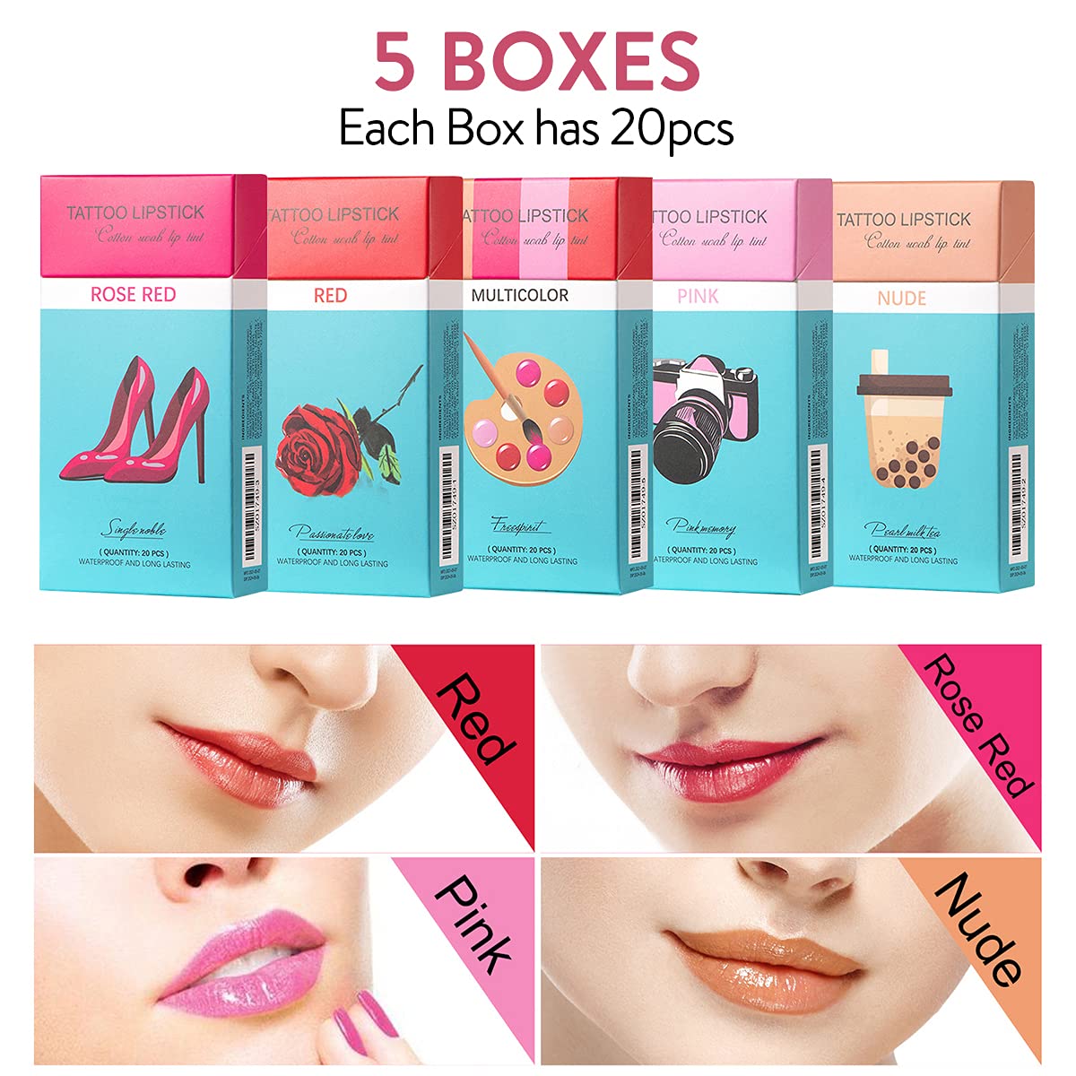 Amazon.com : FLIPNEX 20Pcs Cotton Swab Tattoo Lipstick, Tattoo