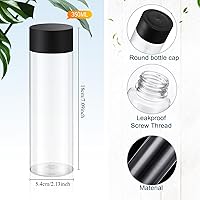 Vista 2 de Tanlade 24 botellas de plástico transparente, botellas sensoriales vacías con tapas para jugo de plástico PET, reutilizable, a prueba de fugas, Tapa