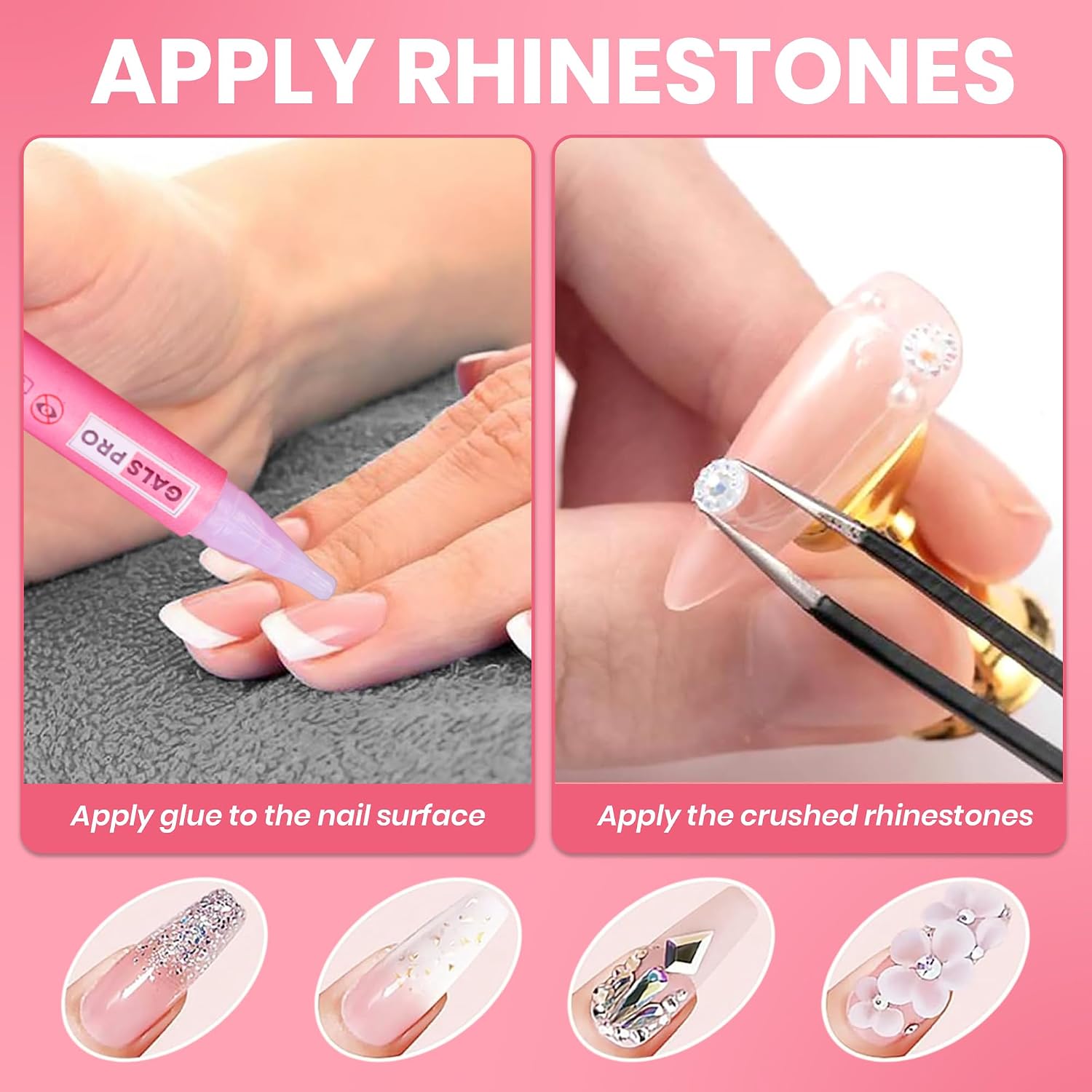 Strong Nail Glue for Press Ons - 10 Pack, 2ml (0.07oz) Each, Professional, Extra Strength & Long Lasting Nail Glue for Fake Nails with Fine Applicator Tip & Quick Drying Time