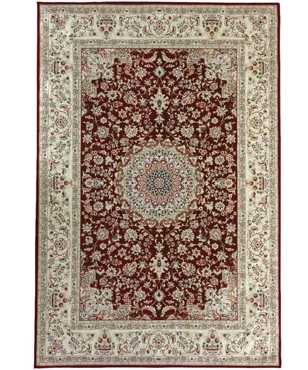 Tappeto economico SILK 2496 Rosso per salotto soggiorno, disegno persiano orientale classico, vello lucente effetto seta, misura cm. 140x200