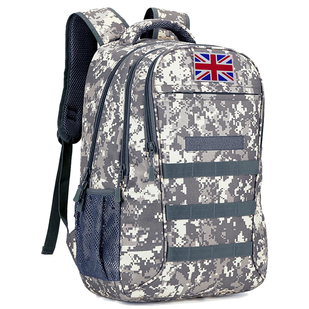 outdoor plus 40L Tactical Military Hiking Backpack, USB Type-C for Boys Men