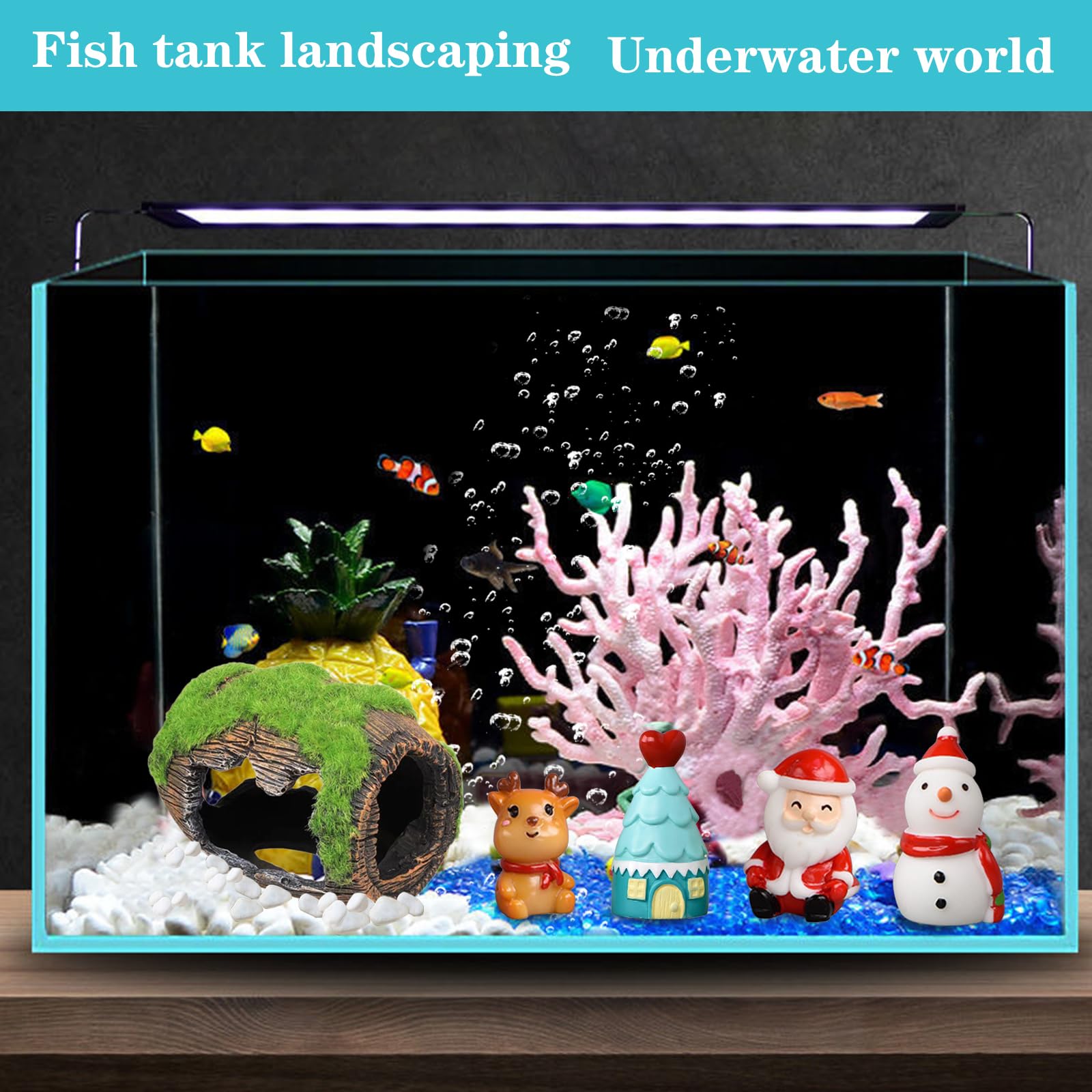 Amazon.co.jp: クリスマス ミニチュア 置物 クリスマス 水族館 装飾