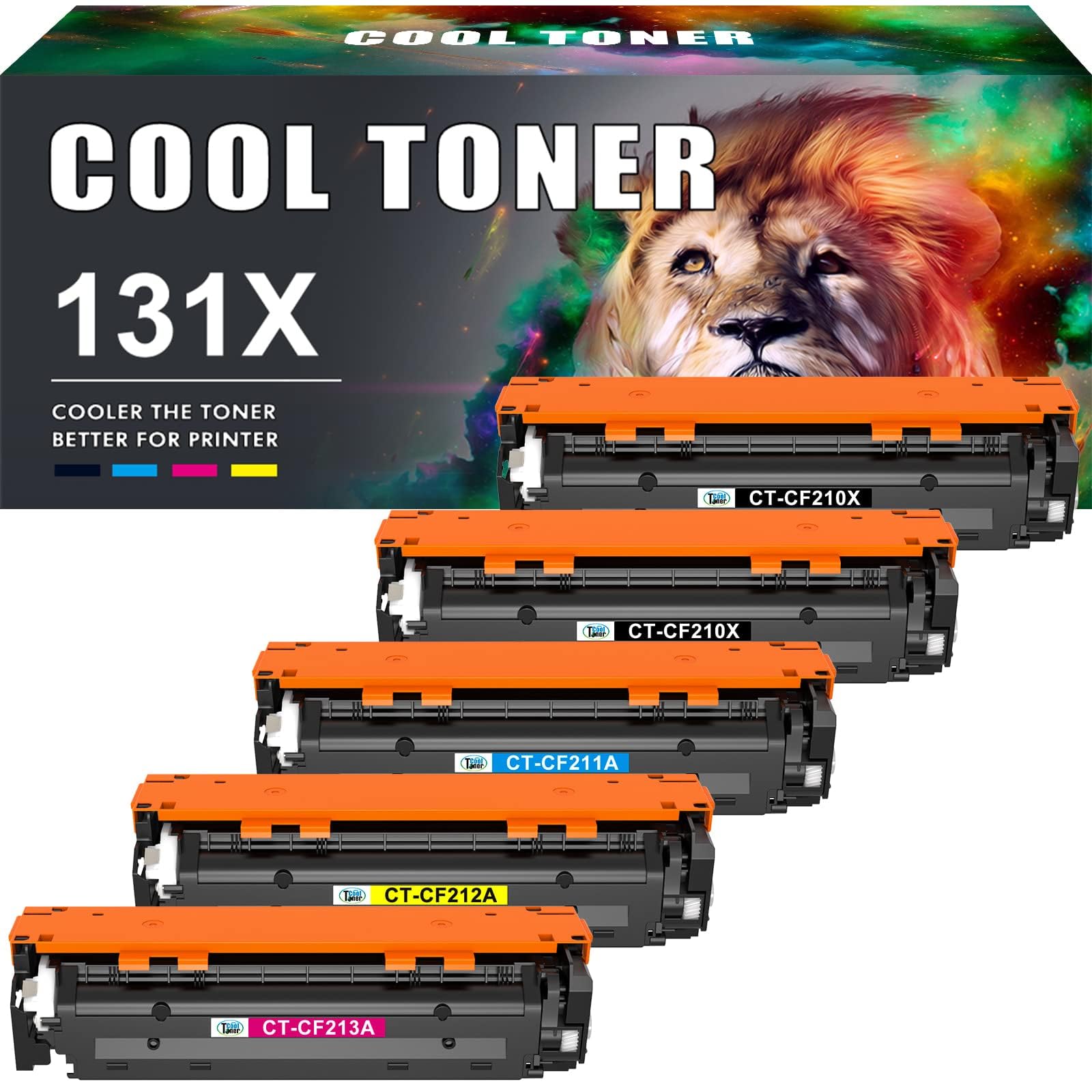 Lotto Toner Compatibili HP 131A CF210A Per LaserJet Pro 200 Color M251 E M276 – Con Chip, Alta Resa