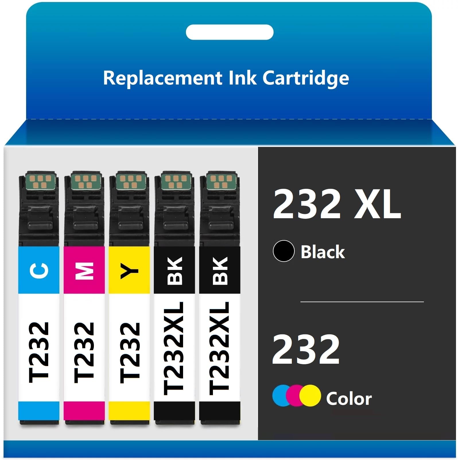 Raleza Compatible T232XL 232 Ink Cartridge Replacement for XP-4200 XP-4205 Workforce WF-2930 WF-2950 Printer - 5 Pack